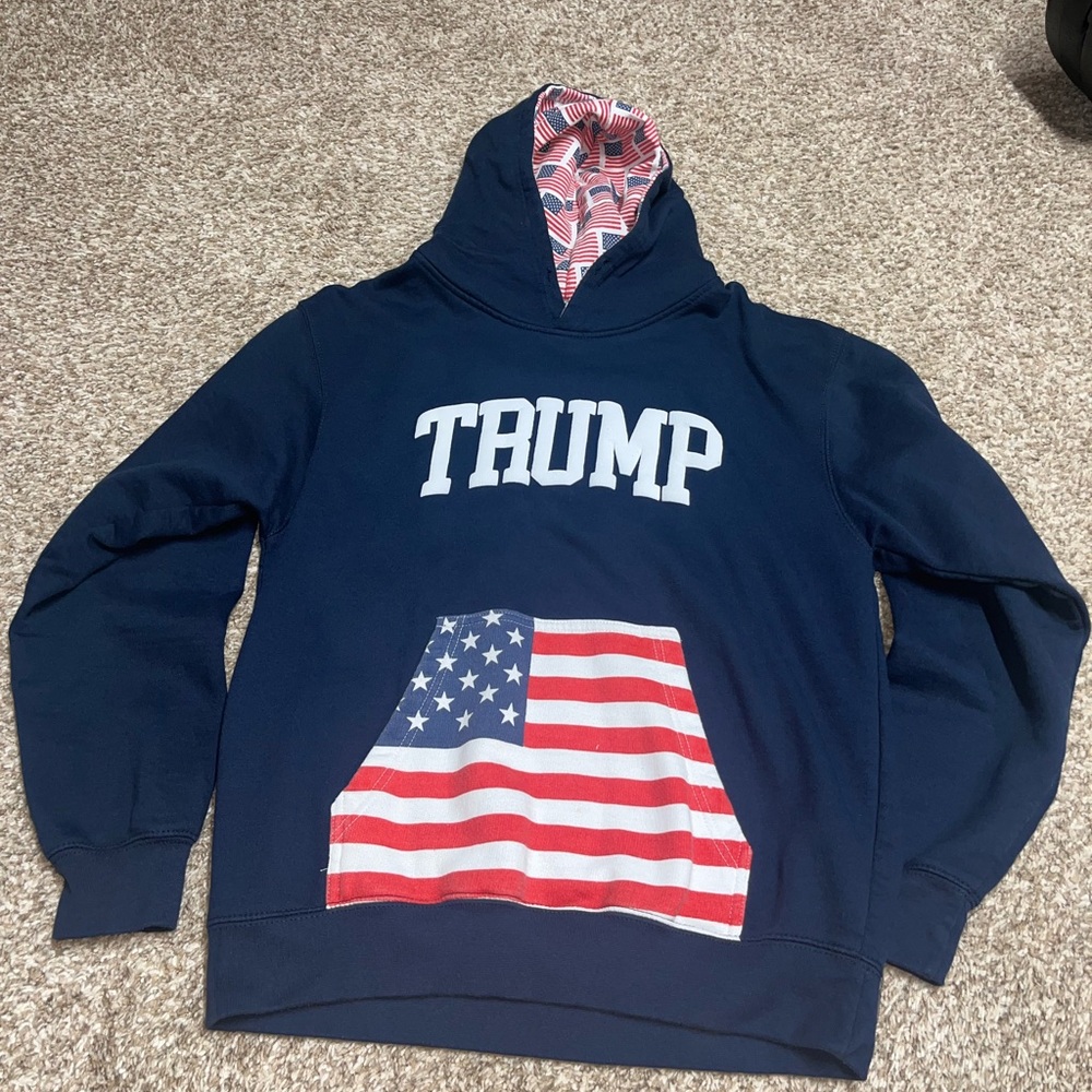 Navy Hoodie with American Flag Design